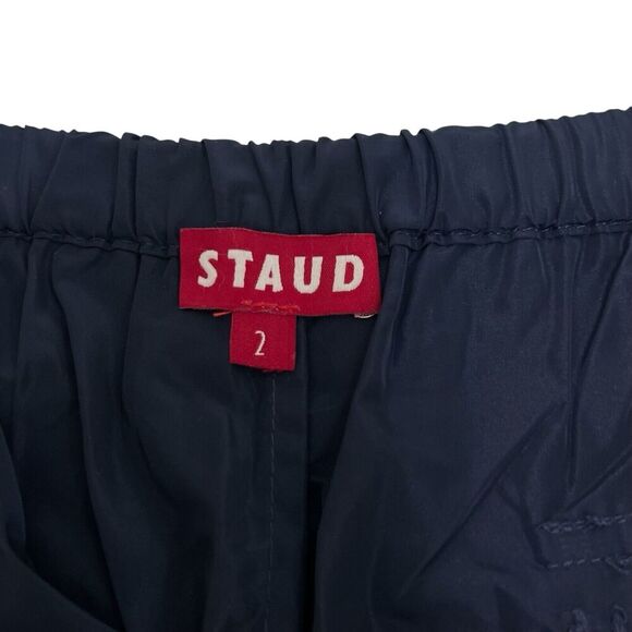 STAUD Navy Blue Camila Trousers Lounge Pants Cargo Wide Leg Loose Pockets US 2 - Picture 11 of 13